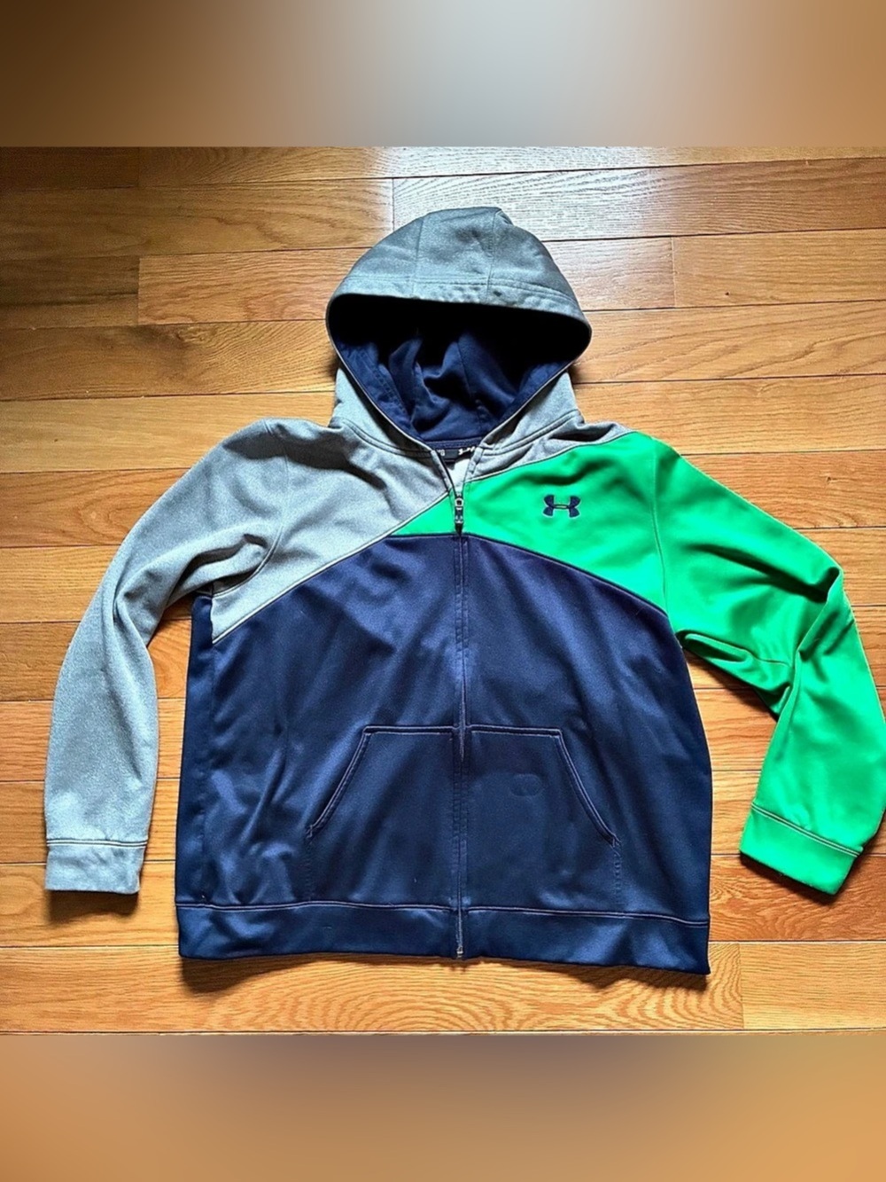 Under Armour Boys Colorblock Full-Zip Hoodie Blue & Green Boys XL